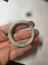 Load image into Gallery viewer, 35-38mm Type A 100% Natural sunny green/white Jadeite Jade kids bangle /scarf button group BF100
