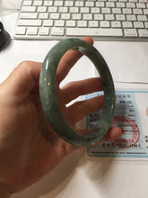 Load image into Gallery viewer, 75.8mm certified Type A 100% Naturaloily dark green gray(油青) purple plus size Jadeite Jade bangle AZ179-1028
