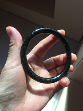 Load image into Gallery viewer, 61mm 100% Natural Dark Green Black Meteorite A Sky Full of Stars (繁星满天) Round Cut Nephrite Bangle HN224-0568
