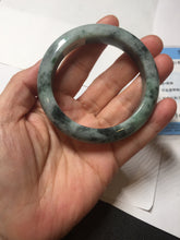 Load image into Gallery viewer, 52.5mm certified Type A 100% Natural dark green/black Jadeite Jade bangle PD135-6275
