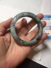 Load image into Gallery viewer, 52.5mm certified Type A 100% Natural dark green/black Jadeite Jade bangle PD135-6275
