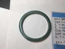 Load image into Gallery viewer, 59.2mm Certified Type A 100% Natural green/blue/black/gray/black Guatemala slim Jadeite bangle PF11-5873
