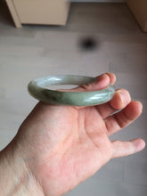 Load image into Gallery viewer, 56mm certified 100% natural type A light green/white chubby round cut jadeite jade bangle AK66-3498
