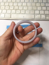 Load image into Gallery viewer, 49.6mm Certified Type A 100% Natural light purple white Jadeite Jade bangle BS119-1524

