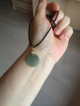 Load image into Gallery viewer, 100% Natural type A light icy watery green/yellow/gray (黄杨绿)round Jadeite Jade safe and sound pendant group BF158
