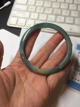 Load image into Gallery viewer, 59.2mm Certified Type A 100% Natural green/blue/black/gray/black Guatemala slim Jadeite bangle PF11-5873
