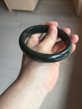 Load image into Gallery viewer, 64.6mm certified 100% Natural dark green/black meteorite Stellar Night sky nephrite bangle HN165-5034
