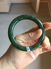 Load image into Gallery viewer, 54.9mm certified 100% Natural dark green/black nephrite (碧玉)  bangle HT168-9-3914

