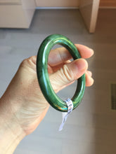 Load image into Gallery viewer, 54.9mm certified 100% Natural dark green/black nephrite (碧玉)  bangle HT168-9-3914
