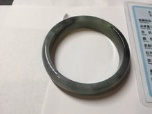 Load image into Gallery viewer, 51.2mm Certified  Type A 100% Natural sunny green gray black(Wuji) Mountains Embrace Emerald(群山怀翠) jadeite jade bangle AZ180-0509
