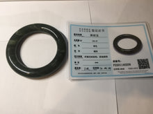 Load image into Gallery viewer, 59mm certified 100% Natural dark green/gray/black chubby round cut nephrite Jade bangle HF86-0209
