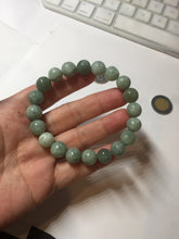 Load image into Gallery viewer, 9.9-10.5mm size 52-62mm 100% natural type A light green jadeite jade beads bracelet PC53
