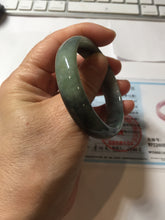 Load image into Gallery viewer, 51.2mm Certified  Type A 100% Natural sunny green gray black(Wuji) Mountains Embrace Emerald(群山怀翠) jadeite jade bangle AZ180-0509
