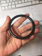 Load image into Gallery viewer, 卖了 60mm Type A 100% Natural icy black(冰乌鸡) blue gray Guatemala Slim Round Cut Jadeite Bangle PJ152-1378
