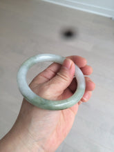 Load image into Gallery viewer, 56mm certified 100% natural type A light green/white chubby round cut jadeite jade bangle AK66-3498
