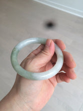 Load image into Gallery viewer, 56mm certified 100% natural type A light green/white chubby round cut jadeite jade bangle AK66-3498
