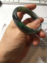 Load image into Gallery viewer, 51.2mm Certified  Type A 100% Natural sunny green gray black(Wuji) Mountains Embrace Emerald(群山怀翠) jadeite jade bangle AZ180-0509

