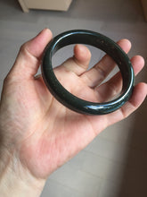 Load image into Gallery viewer, 64.6mm certified 100% Natural dark green/black meteorite Stellar Night sky nephrite bangle HN165-5034
