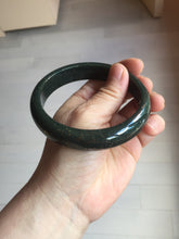 Load image into Gallery viewer, 64.6mm certified 100% Natural dark green/black meteorite Stellar Night sky nephrite bangle HN165-5034
