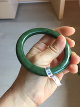Load image into Gallery viewer, 57.4m certified 100% Natural dark green/black nephrite (碧玉)  bangle HT168-8-3907
