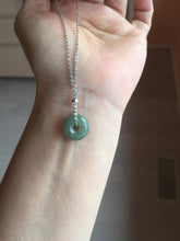 Load image into Gallery viewer, 12-19mm Type A 100% Natural dark green black gray(老油青) Jadeite Safety Guardian Button donuts pendant PF10

