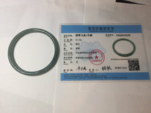 Load image into Gallery viewer, 60.5mm Certified Type A 100% Natural icy watery deep sea dark green/blue/gray/black snowly Guatemala slim round cut Jadeite bangle PB145-8150
