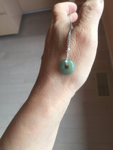 Load image into Gallery viewer, 12-19mm Type A 100% Natural dark green black gray(老油青) Jadeite Safety Guardian Button donuts pendant PF10
