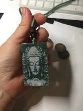 Load image into Gallery viewer, 100% natural blue/gray Guatemala  jadeite jade Guanyin (观音) safe and sound pendant/worry stone/decor PD194
