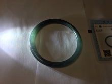 Load image into Gallery viewer, 卖了 60mm Type A 100% Natural icy black(冰乌鸡) blue gray Guatemala Slim Round Cut Jadeite Bangle PJ152-1378
