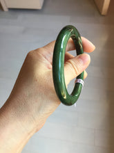 Load image into Gallery viewer, 57.3m certified 100% Natural dark green/black nephrite (碧玉)  bangle HT168-7-3894
