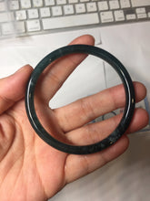 Load image into Gallery viewer, 58.8mm Type A 100% Natural icy black(冰乌鸡) blue gray Guatemala Slim Round Cut Jadeite Bangle PJ153-1373
