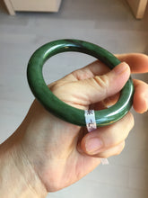 Load image into Gallery viewer, 57.3m certified 100% Natural dark green/black nephrite (碧玉)  bangle HT168-7-3894
