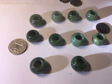 Load image into Gallery viewer, 20(16)x12.9(12.4)mm Type A 100% Natural dark green/gray/black(老油青) donut shape Jadeite Jade LuluTong (Every road is smooth) bead pendant PD195
