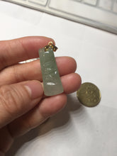 Load image into Gallery viewer, 100% Natural type A icy watery light green Jadeite Jade bamboo pendant PC124-1
