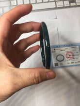 Load image into Gallery viewer, 58.8mm Type A 100% Natural icy black(冰乌鸡) blue gray Guatemala Slim Round Cut Jadeite Bangle PJ153-1373
