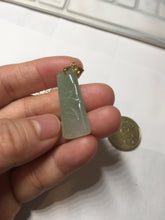Load image into Gallery viewer, 100% Natural type A icy watery light green Jadeite Jade bamboo pendant PC124-1
