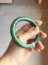 Load image into Gallery viewer, 57.5m certified 100% Natural dark green/black nephrite (碧玉)  bangle HT168-6-3916
