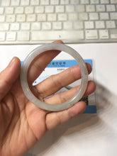 Load image into Gallery viewer, 卖了 56.2mm certified Type A 100% Natural white yellow green gray light purple with brown flying dandelions slim round cut Jadeite Jade bangle PE117-3722

