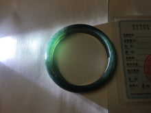 Load image into Gallery viewer, 56.7mm Certified Type A 100% Natural dark green/blue/gray/black Guatemala Jadeite bangle PJ143-1473
