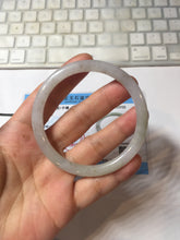 Load image into Gallery viewer, 卖了 56.2mm certified Type A 100% Natural white yellow green gray light purple with brown flying dandelions slim round cut Jadeite Jade bangle PE117-3722
