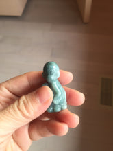 Load image into Gallery viewer, 100% Natural green/blue/gray/black Guatemala jadeite Jade little monkey with ingot desk decor/worry stone PF8
