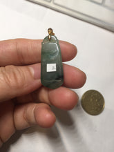 Load image into Gallery viewer, 100% Natural type A icy watery dark green/black Jadeite Jade blessed melon pendant PC124-2
