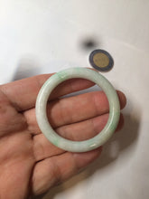 Load image into Gallery viewer, 35-38mm Type A 100% Natural sunny green/white Jadeite Jade kids bangle /scarf button group BF100
