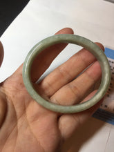 Load image into Gallery viewer, 52mm certified Type A 100% Natural light green oval Jadeite Jade bangle BM94-4461
