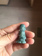 Load image into Gallery viewer, 100% Natural green/blue/gray/black Guatemala jadeite Jade little monkey with ingot desk decor/worry stone PF8
