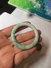 Load image into Gallery viewer, 35-38mm Type A 100% Natural sunny green/white Jadeite Jade kids bangle /scarf button group BF100
