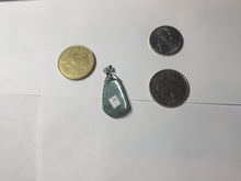 Load image into Gallery viewer, 100% Natural type A icy watery dark green/black/gary with green flying flowers Jadeite Jade belssed melon pendant PC124-3
