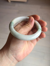Load image into Gallery viewer, 54.5mm Certified 100% natural Type A sunny green/white jadeite jade bangle BM31-0361
