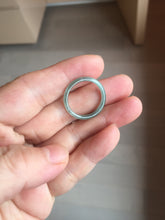 Load image into Gallery viewer, 16.9mm Size 6 1/2 100% natural type A dark green blue black gray Guatemala jadeite band ring group PE12
