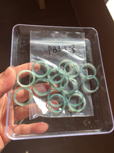 Load image into Gallery viewer, 17.7mm 7 1/2 100% natural type A icy watery green/blue/gray/black Guatemala jadeite jade band ring group PB302
